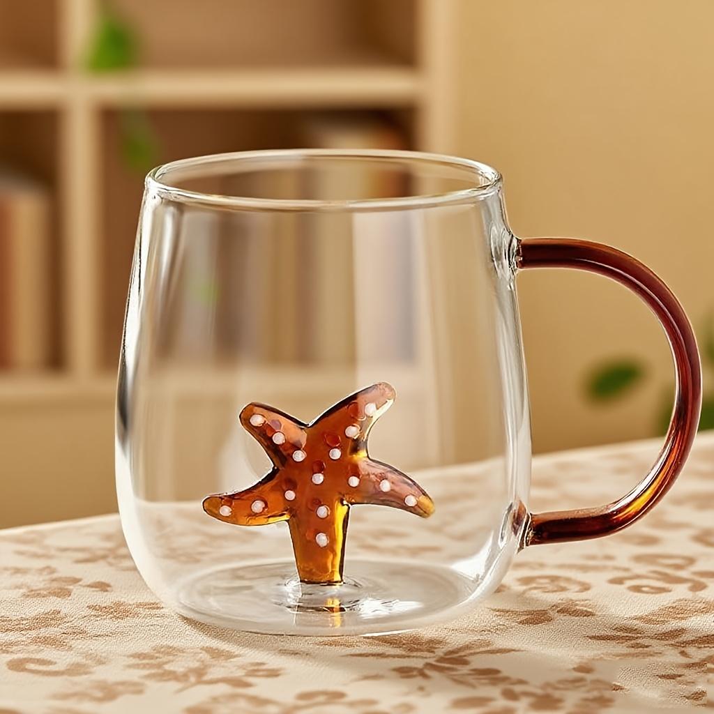 Tazza Singola in Vetro Borosilicato a Forma di Animale Cartone Animato 3D, Creativa, per la Casa, Carina, a Strato Singolo, per Ospiti in Salotto, Tazza per Succhi e Bevande Fredde
