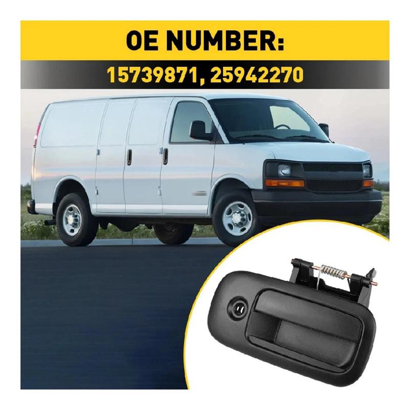 ABS Black Door Handle Outside Sliding Rear Passenger Side Right For Express Savana Van 15739871 25942270