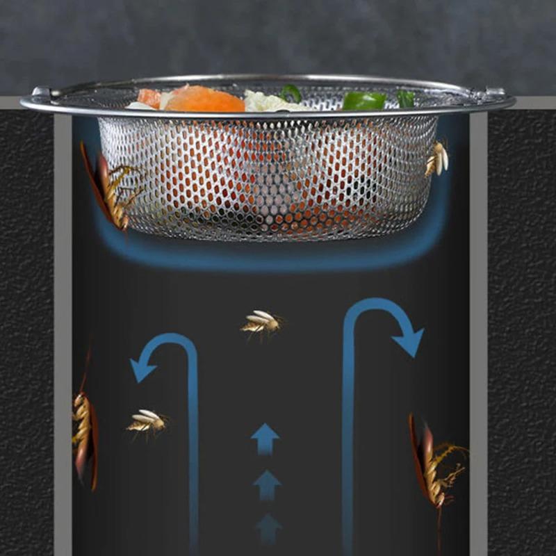 1 Stück Edelstahl Küchenspüle Filter, Abfall Essensreste/Haarauffänger, hält die Spüle sauber