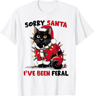 Sorry Santa I've Been Feral Kids Womens Mens T Shirt