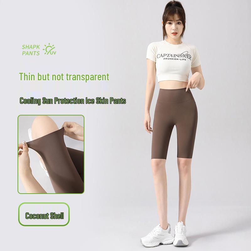 Ice Skin Women s Fitness Shorts: Hip-Lifting, Tummy Control, Breathable Base Layer M