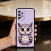 C-Cute A-Animal O-Owl Phone Case For Samsung Galaxy A73,A72,A71,A70,A53,A52,A51,Soft Silicone Black Cover