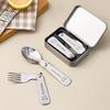 2 ks/krabička Přenosná skládací sada nádobí 304 nerezová ocel skládací vidlička lžíce s krabičkou na příbory roztomilé piknikové nádobí