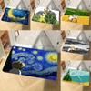 Vintage Art Doormat Van Gogh Oil Painting Design Door Mat WELCOME Rug Living Room Bedroom Kitchen Entry Foot Mat Indoor Nonslip