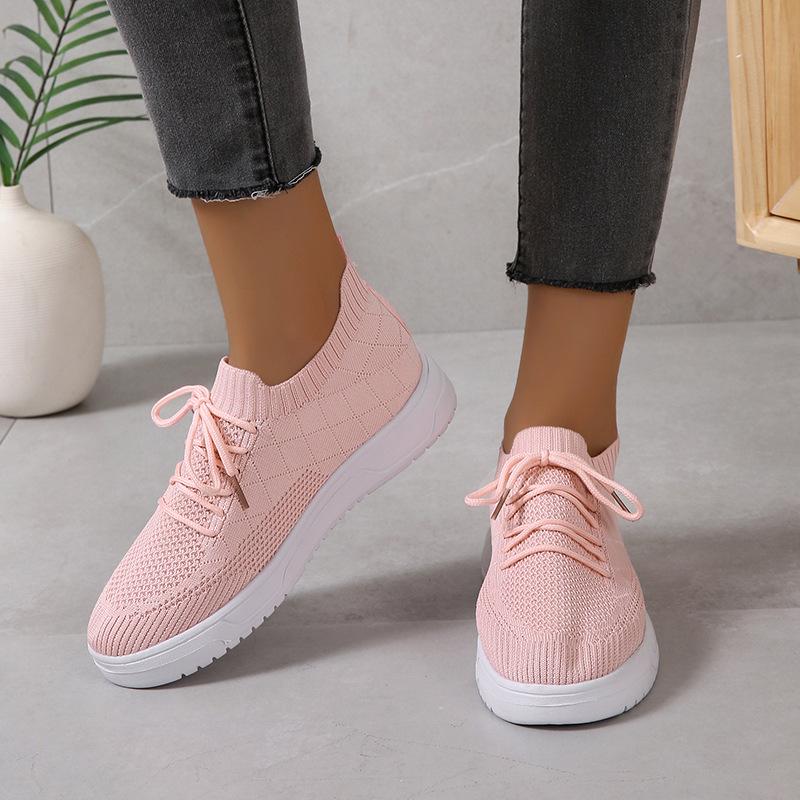 Trendy and Minimalist Single Shoes 2024 New Mesh Breathable Korean Version Versatile and Comfortable Women's Vulcanized Shoes