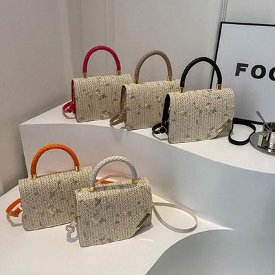 Casual Straw Woven Bags Ladies Summer Beach Square Small Fresh Pack New Women Travel Purses Handbags Shoulder Messenger Bag