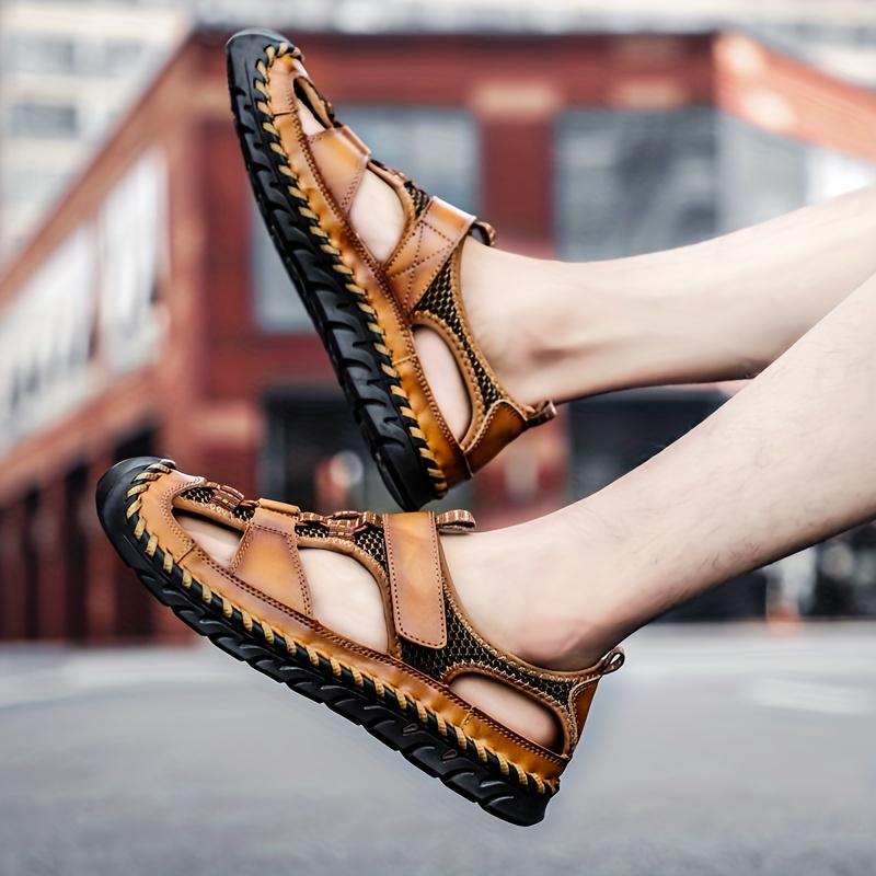 Men's Hand-stitched Casual Sandals, Outdoor Non-slip Walking Shoes