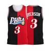 Moda Retro Iverson 3PHILA Maglia Divisa Nera Rossa Bicolore Stampa Uniforme Sportiva Gilet Stampato Casual Bambini Uomini Donne