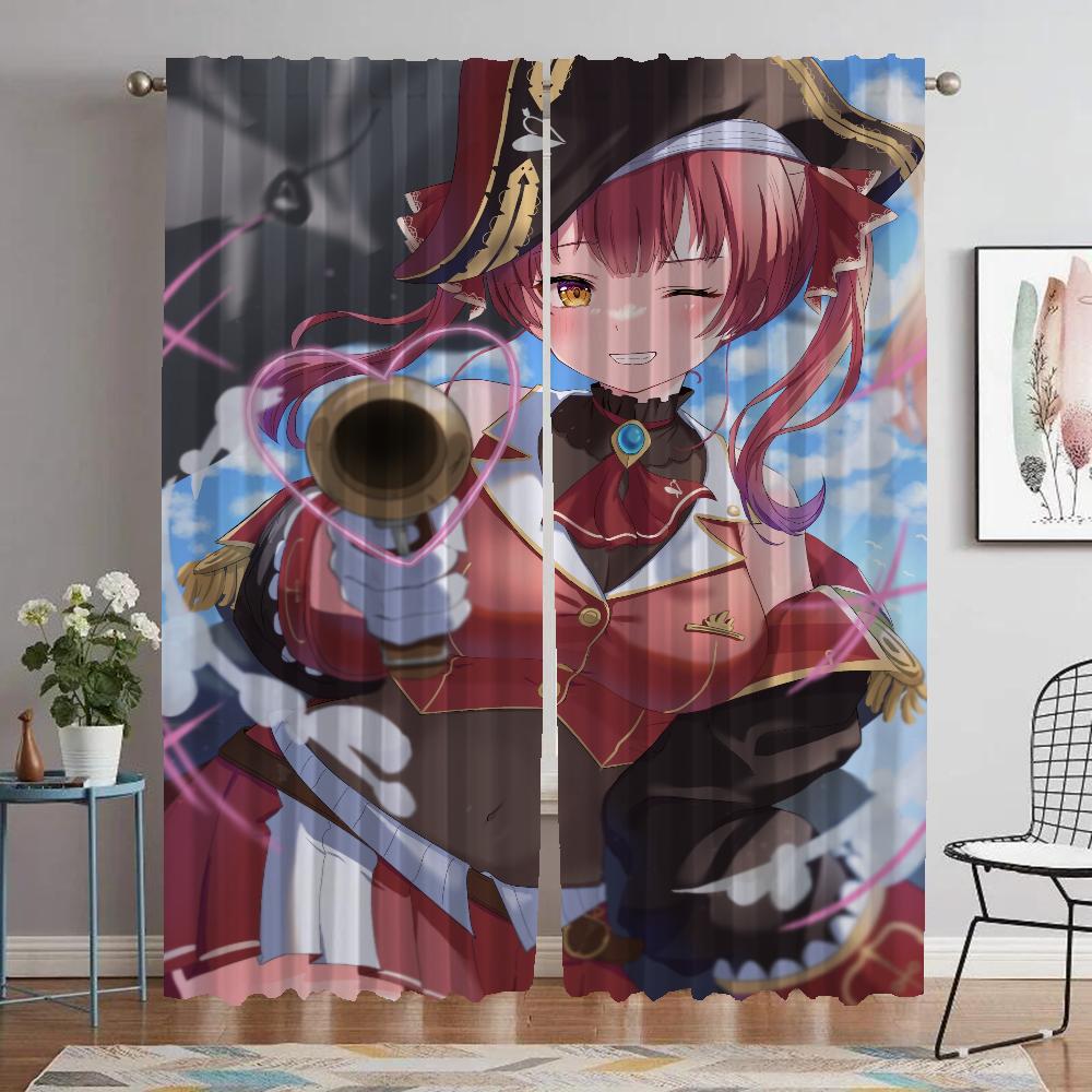 Myggnät för Kamera Hololive Gardiner Barnrum Halloween Dekoration Rullgardiner Avdelare Mörkläggningsgardin Vardagsrum