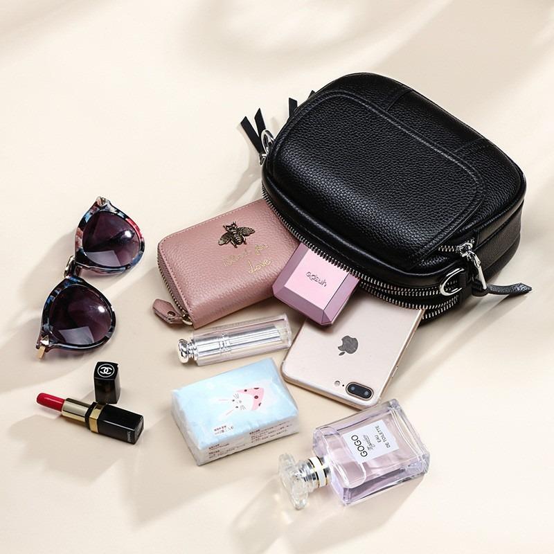Bag women's autumn and winter new leather women's bag fashion small bag versatile messenger shoulder bag small round bag
