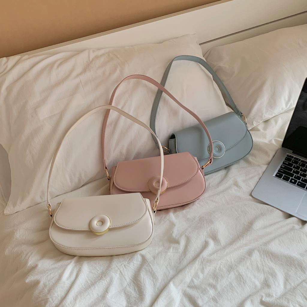New Style Bag for Women's Niche Design Shoulder Bag Simple Underarm Bag Saddle Bag