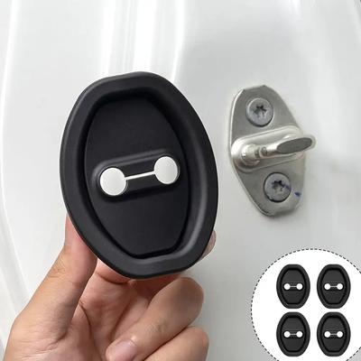 4Pcs Car Door Lock Protective Cover Universal Silicone Door Shock Absorber Mute Damping Cushion Thickened Anti-collision Pad