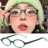 Vintage Y2K Oval Glasses Small Frame Eyewear Women Blue Light Blocking Eyeglasses Computer Reading Optical Spectacle Glasses