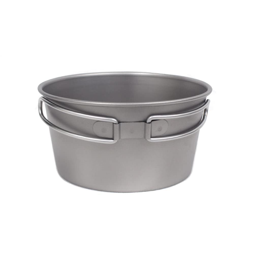 Titanium Shella Cup Open Fire Deep Type 480ml Tsubame Sanjo Made in Japan Folding Fold Handle with Scale Outdoor Camping Cooker Large Cooking Utensil