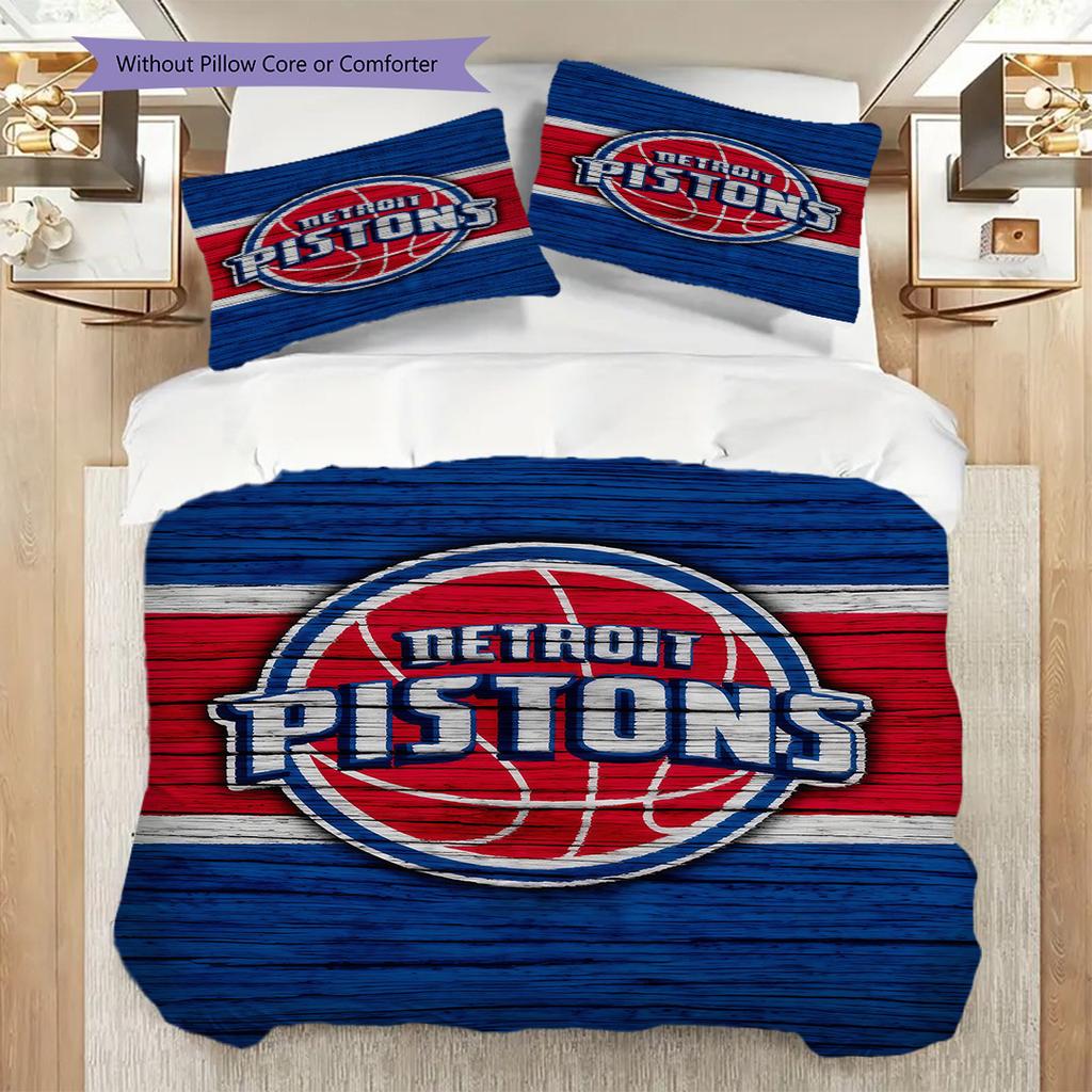 Detroit Pistons Basketball Theme Bedding(1 * duvet cover + 2 * pillowcase, without core) Christmas birthday gift Duvet cover and pillowcase