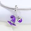 Copper Purple Magic Hat Pendant Charms Beads Fit Bracelets Diy Party Trendy Gifts Jewelry Accessory