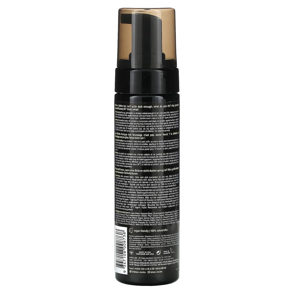 b.tan Tanning Af, Mousse Autobronzante 1 Heure, Le Plus Foncé, 200 ml(6.7 Fl Oz)