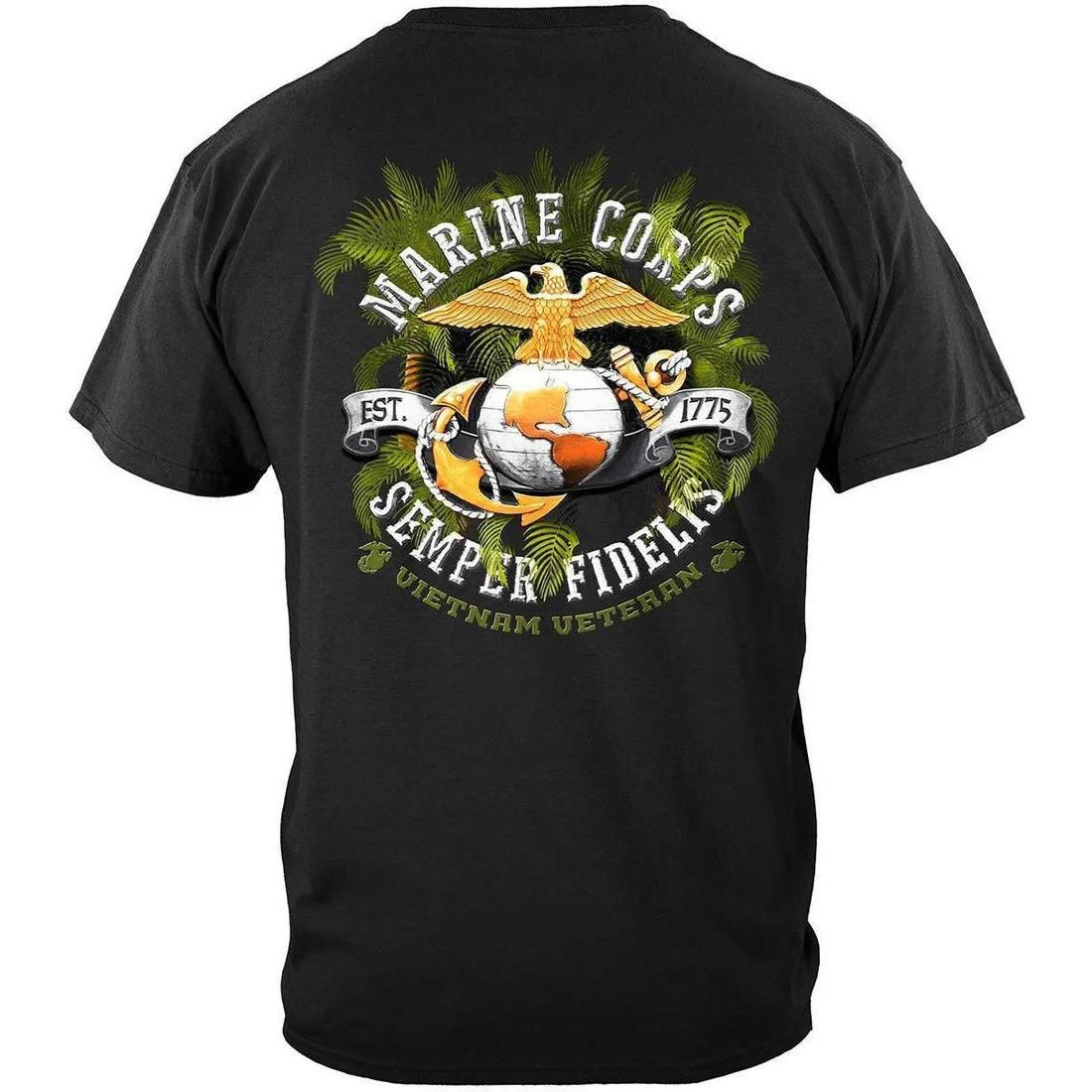 Marine Corps Vietnam Veteran T-Shirt USMC Military Tribute USA Patriotic Tee XXXL