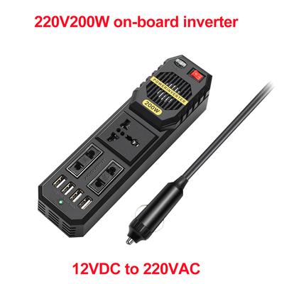 200W Car Inverter DC 12V To AC 220V Adapter Charger Socket Auto Power Converter USB Mobile Phone Fast Charging Vehicle Inverter