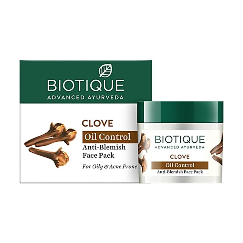 Biotique Clove Oil Control Anti Blemish Face Pack 75g | Acne Prone Skin | Deep Cleansing Cream for Men & Women