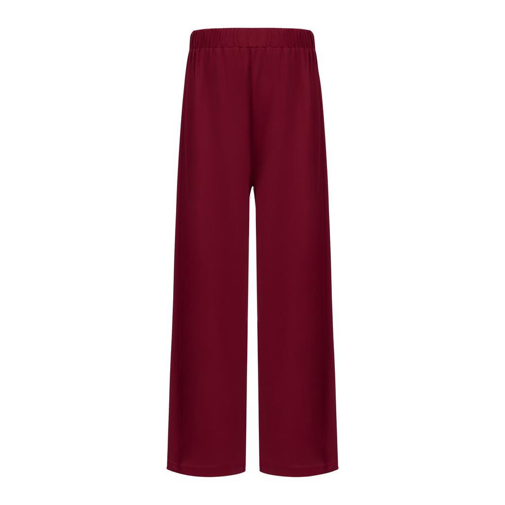 Elastic Waistband Wide-Leg Pants for Boys: Solid Color Dancewear for Liturgical Praise Performance