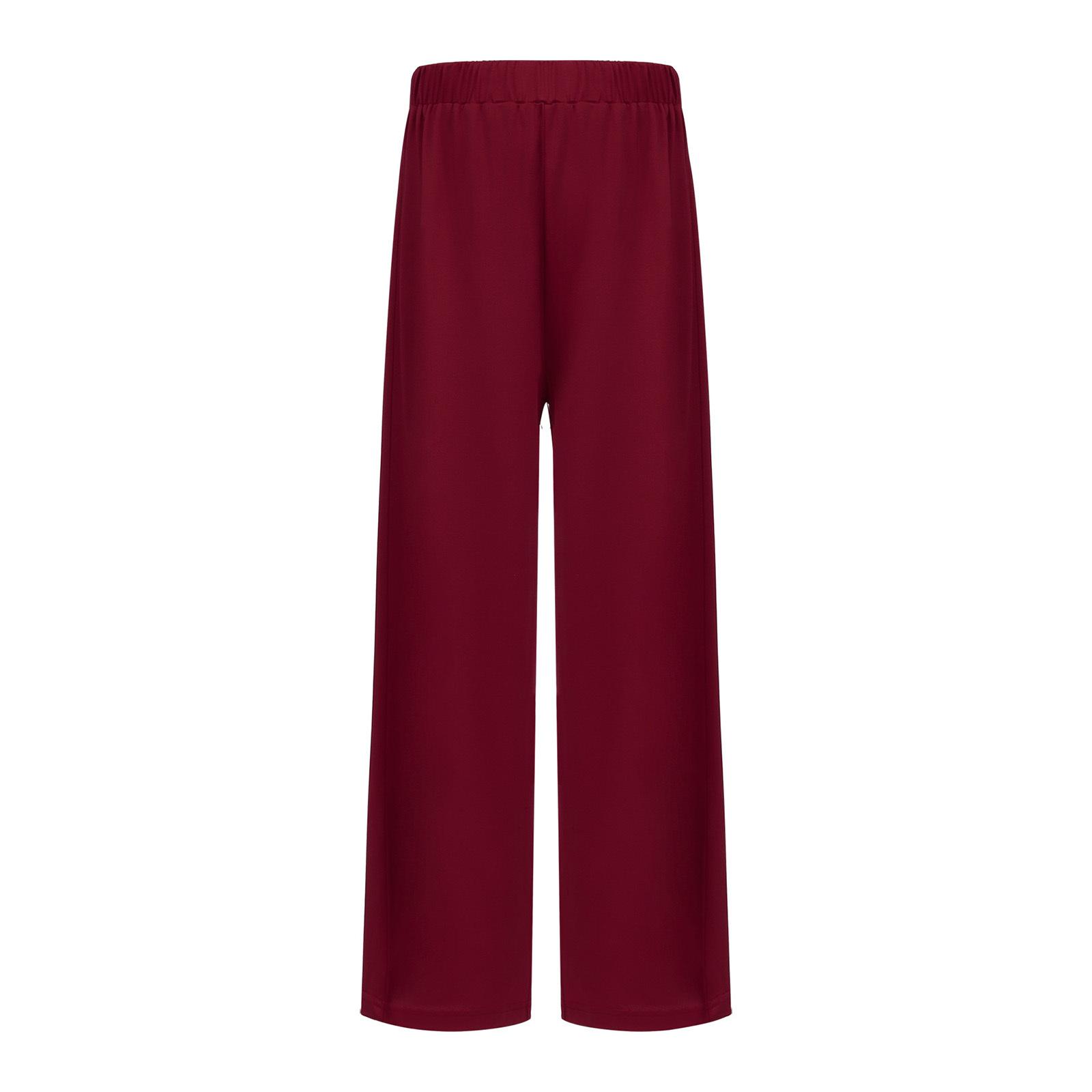 

Boys Liturgical Praise Dance Pants: Elastic Waistband Wide-Leg Solid Color Design for Church Performance Dancewear 5-6 Years бордовий