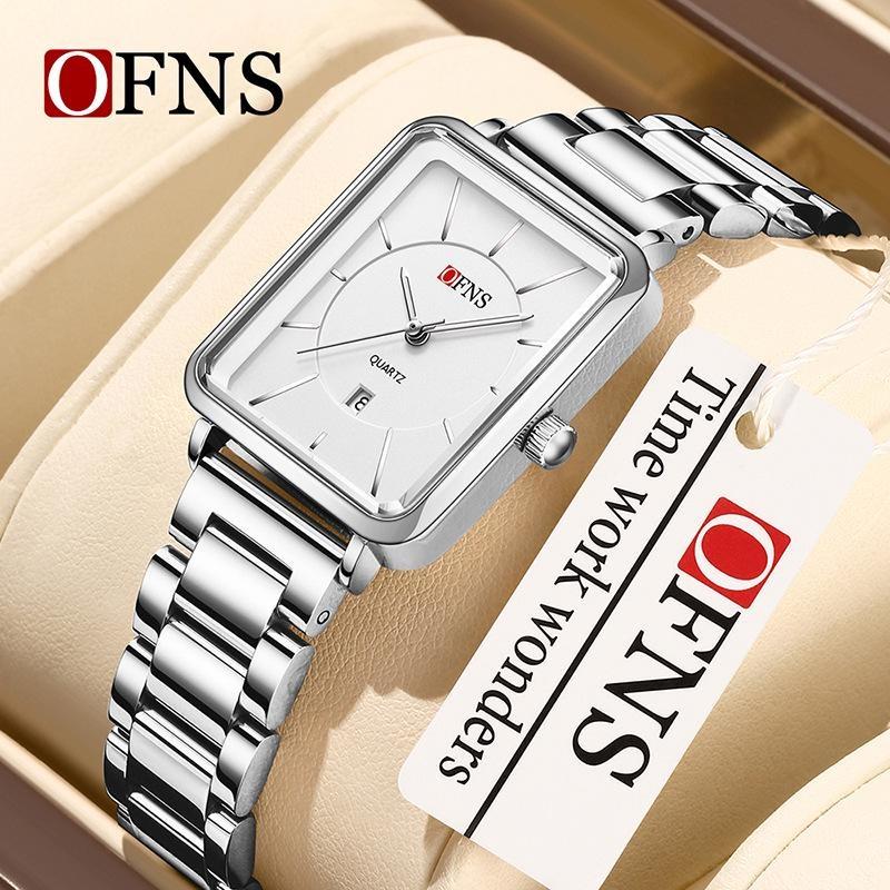 Women's Retro Square Watch Simple Three Needle Waterproof Calendar Display Light Luxury Elegant Quartz Watch