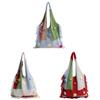 Cotton Casual Tote Bag With Contrasting Color Blocking For Daily Use