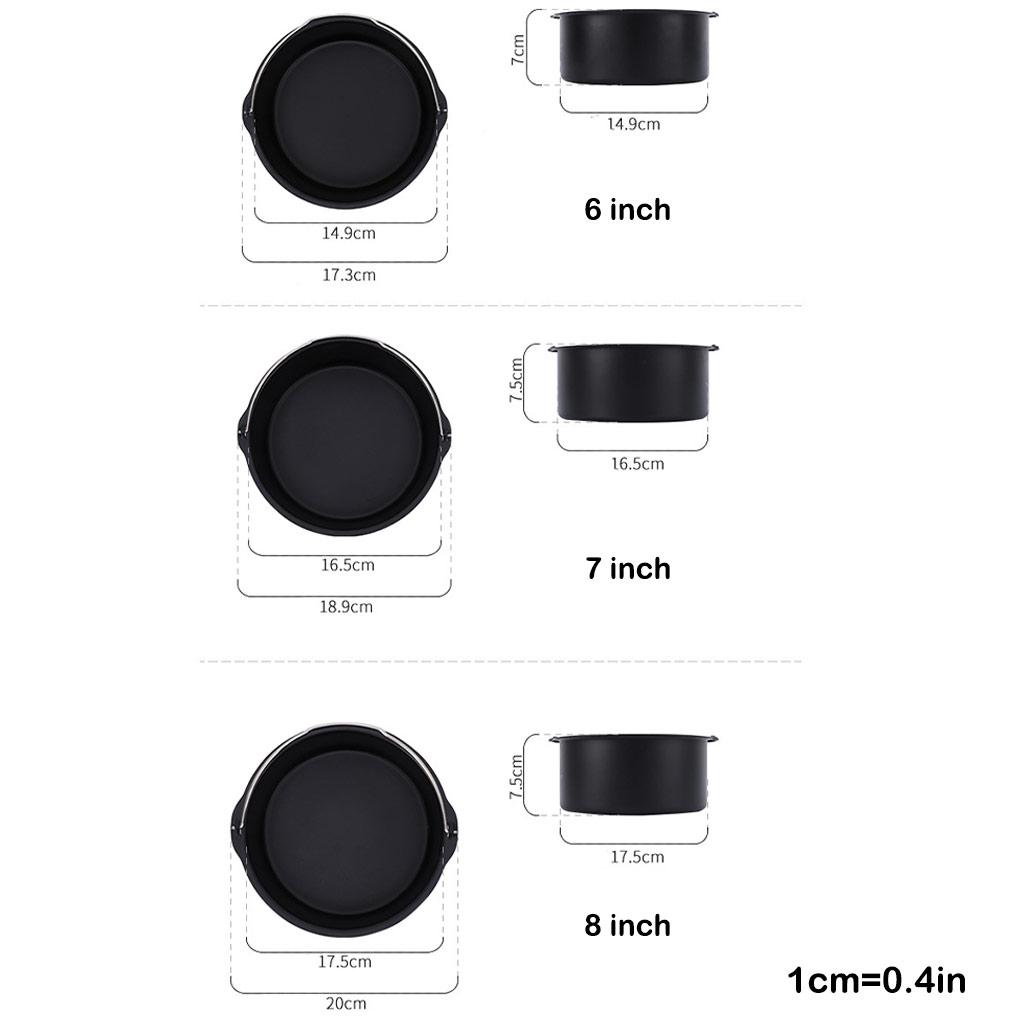 6/7/8palcový kulatý nepřilnavý dortový plech Košík do horkovzdušné fritézy Nerezová uhlíková ocel Odolný proti korozi Pečicí náčiní Pečicí košíky Nástroj na pečivo