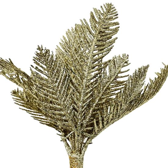 DYS Christmas Glitter Tree Filler Branches, Artificial Pine Needle Leaves Twig Picks for Xmas Ornaments, DIY Wreath Garland Decor