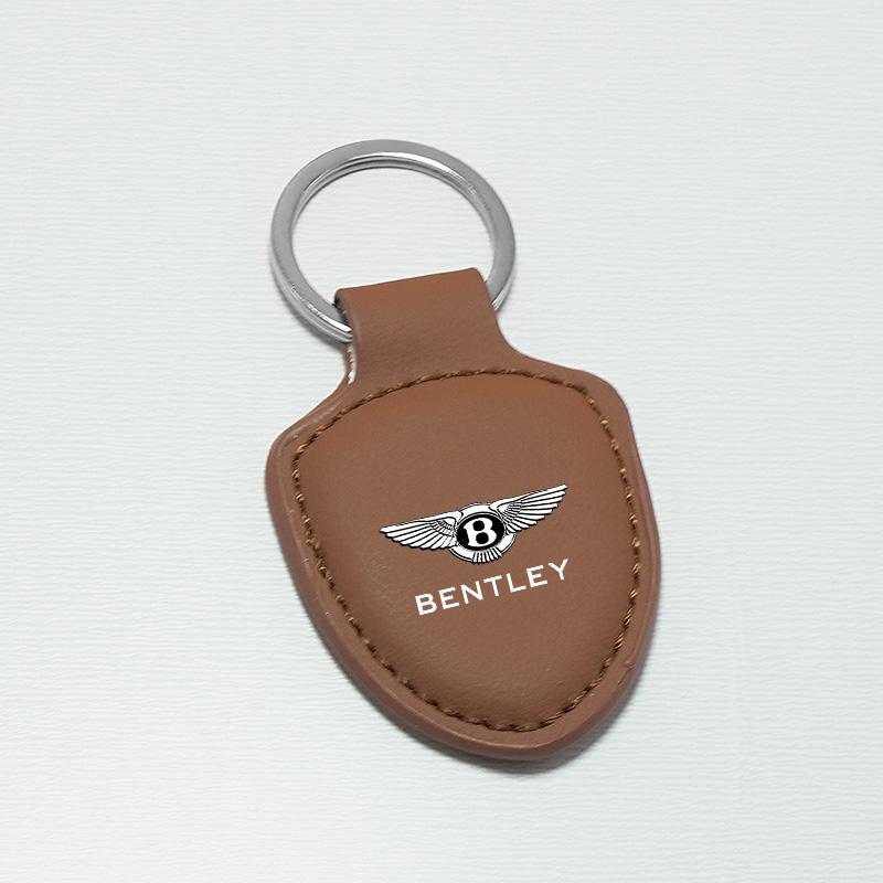 Högkvalitativ Läder Bilemblem Nyckelring Nyckelring Nyckelring Ring Hänge För Bentley Flying Spur Continental GT Bentayga Mulsanne