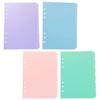 4Sets A5 Ring Binder Index Dividers PP Material Colorful Page Tabs Writable Replacement Dividers for Filing Systems Notebook