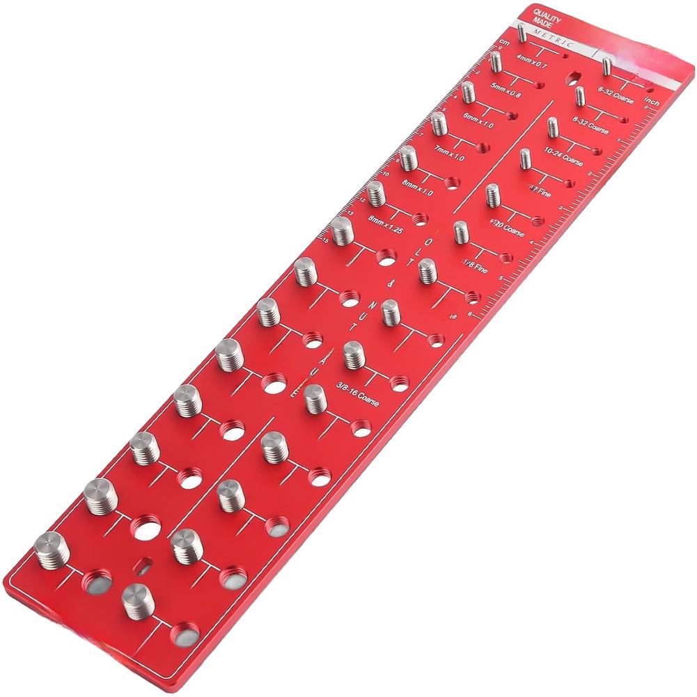 Fast Thread Identification Gauge with 28 34 44 Holes for Both Metric and For IMPERIAL Screws Lightweight Aluminum