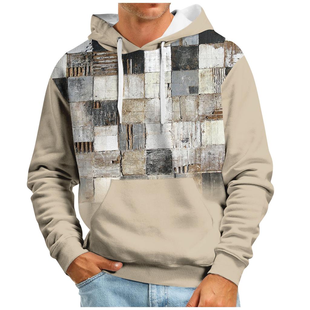 Maglione con cappuccio a maniche lunghe da uomo e da donna con stampa alla moda