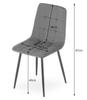 KARA chair - light grey velvet / oak legs x 2