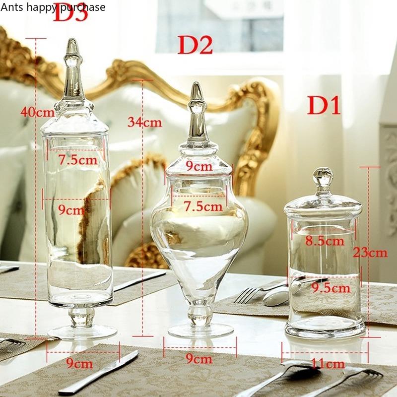 Borcan de bomboane din sticla transparenta Borcan de depozitare Afisaj de nunta Borcane decorative Rezervor de depozitare Organizator de alimente Sticla de depozitare Sticla de sticla