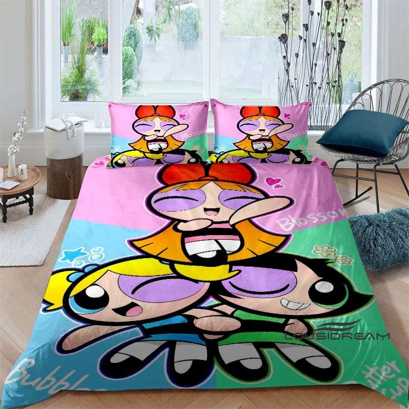 

2026 New Arrival: 3D-Printed The Powerpuff Girls (Season) Bedding Set—Featuring Cute Cartoon Patterns on Duvet Cover and Pillo 135x200cm
