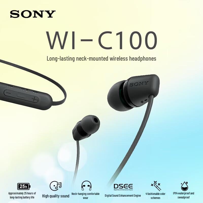 Sony WI-C100 Wireless Neckband Bluetooth Headphones
