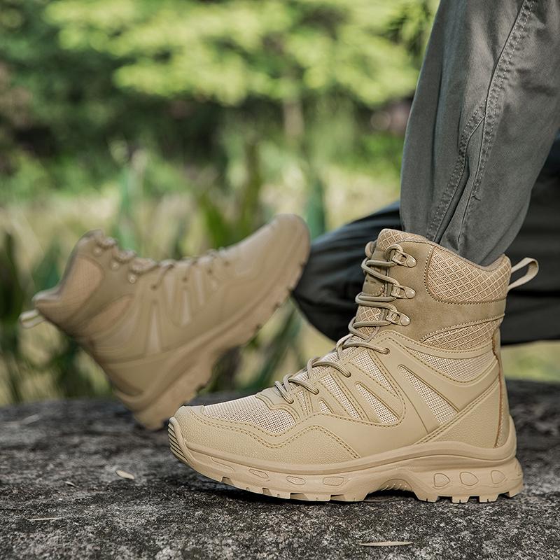 Herren Wüstenstiefel Herren Casual Outdoor Hohe Kampfstiefel Übergröße Camouflage Dschungel Cross-Country Wanderschuhe