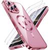 Plating Soft For Magsafe Phone Case For iPhone 17 16 15 14 13 12 11 Pro Max Plus Air Magnetic Wireless Charge Transparent Cover