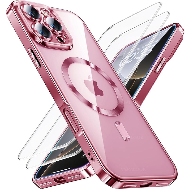 Beschichtung Weich Für Magsafe Handyhülle Für iPhone 17 16 15 14 13 12 11 Pro Max Plus Air Magnetisches Kabelloses Laden Transparente Hülle