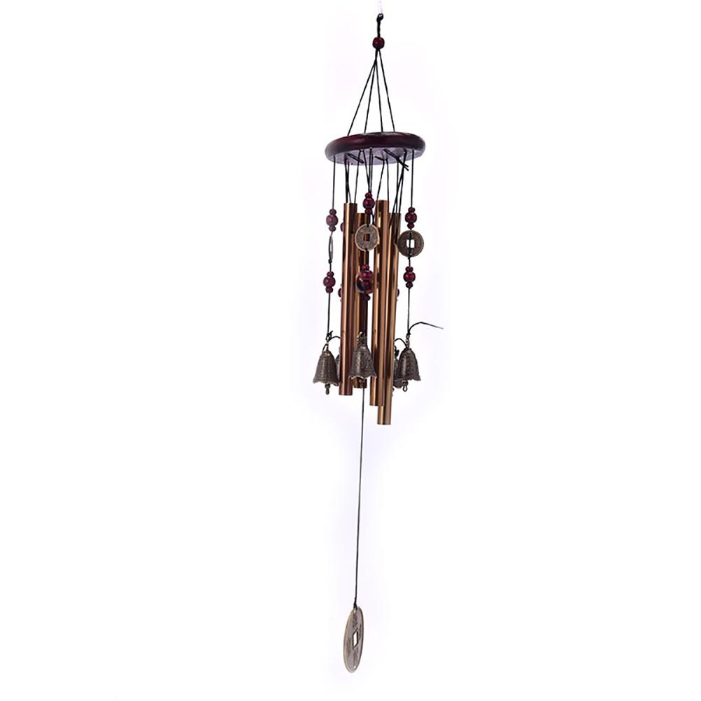Wind Chime Wood + 4 Aluminum Alloy Tube Bell Outdoor Indoor Home Garden Balcony Decor Hanging Wind Chime Symbol Of Good Luck