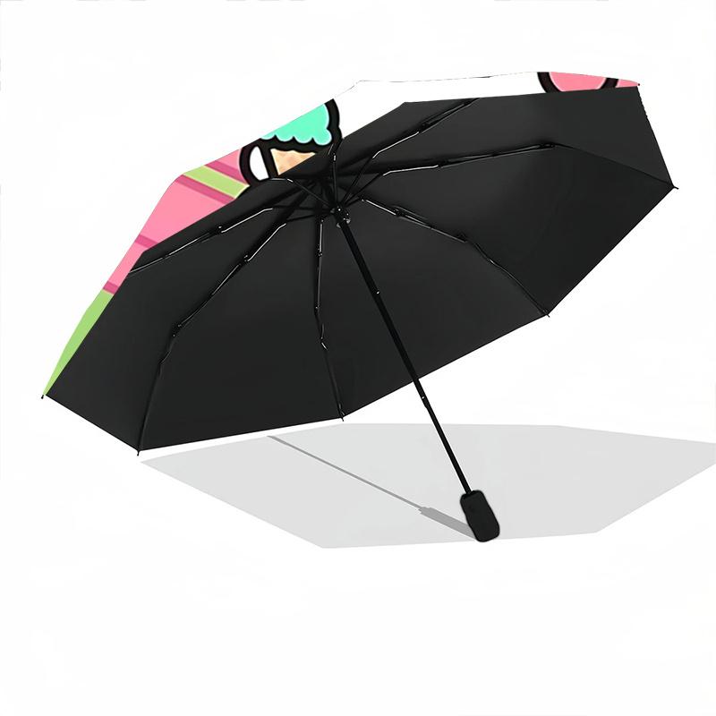 1pc Hello Kitty Ice Cream Adventure: Automatic Opening Folding Umbrella with 8-Bone Iron Frame - Perfect for Outdoor Fun, Festive Gifts, Travel, Daily