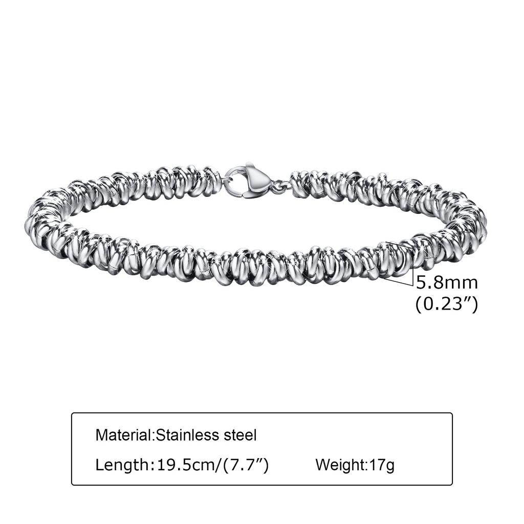 Women's Chic Irregular Twisted Stainless Steel Bracelets, Never Fade Unisex Couple Bracelet Stylish Wristband Jewelry