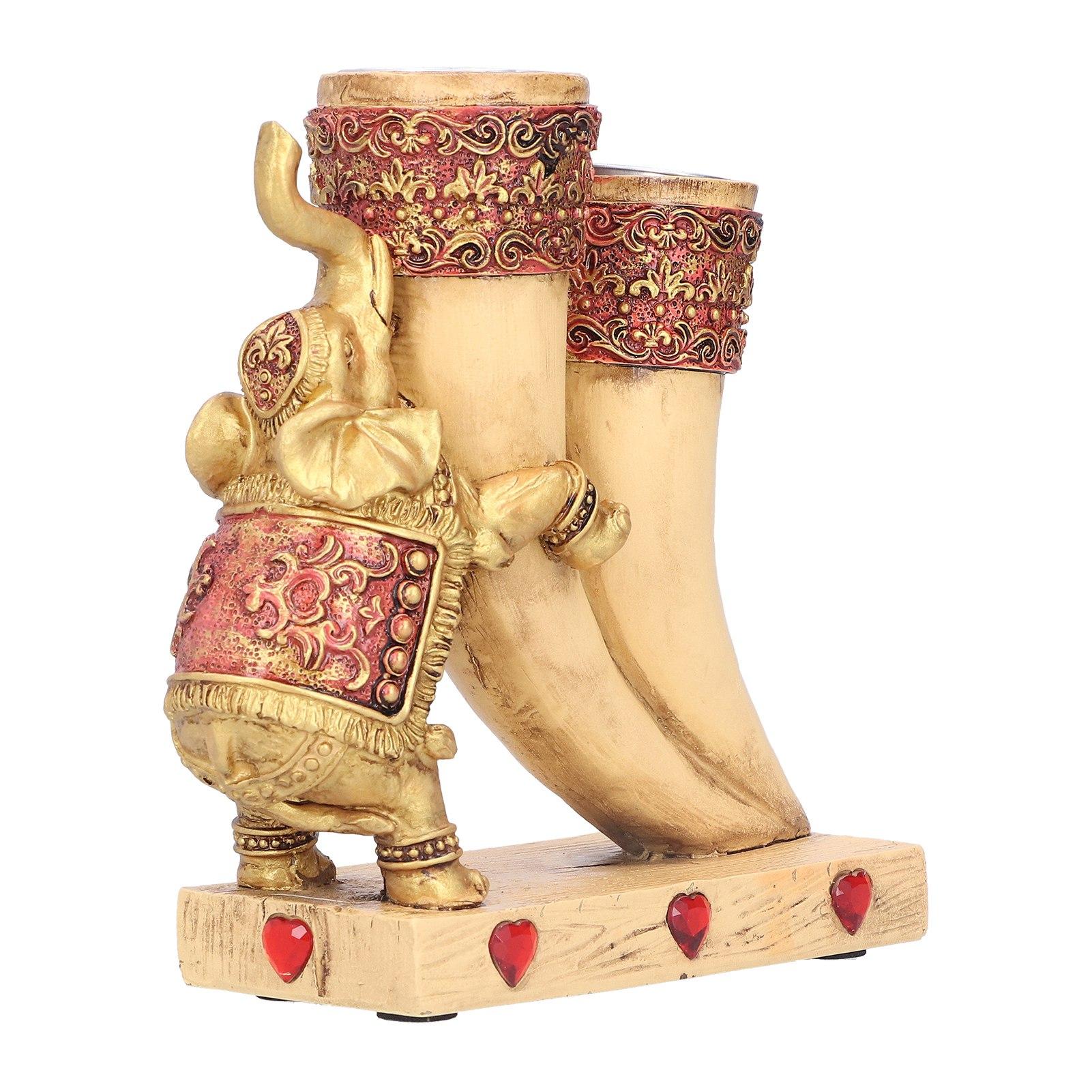 Candle Holder Elephant Cute Attractive Statue Lucky Ornaments for Desktop Handicraft Decoration