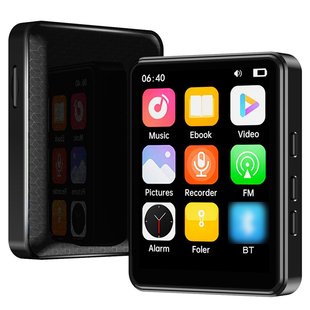 MP3 MP4 Player with Speaker 2.4 Inch Full Touch Screen BT with Built In Speaker and TF Card Expansion Supports for E