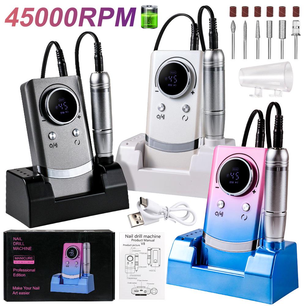

V8 Rechargeable Electric Nail Grinder - Adjustable High-Speed Manicure Tool