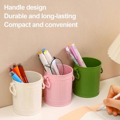 Cartoon Pen Holder Retro Sausage Mouth Bucket Plastic Pen Holder Large Capacity Desk