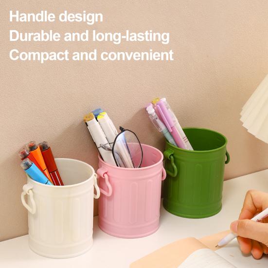 Cartoon Pen Holder Retro Sausage Mouth Bucket Plastic Pen Holder Large Capacity Desk Organizer for Stationery Makeup Brushes