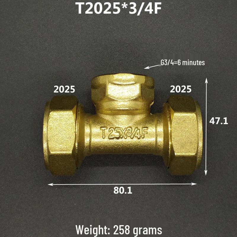 Aluminium-Kunststoffrohr Kupfer T-Stück Fitting: Reduziergewindegrößen 1216, 1418, 1620, 2025, 2632, 4, 6 Punkte.